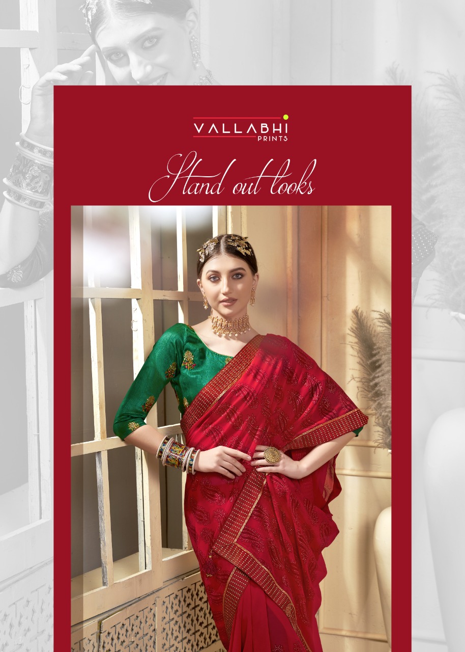 vallabhi print redfort georgette exclusive print saree catalog