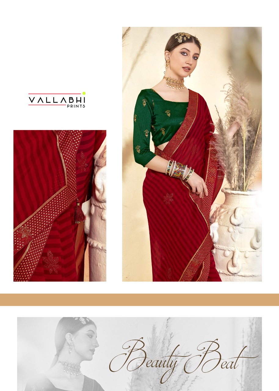 vallabhi print redfort georgette exclusive print saree catalog