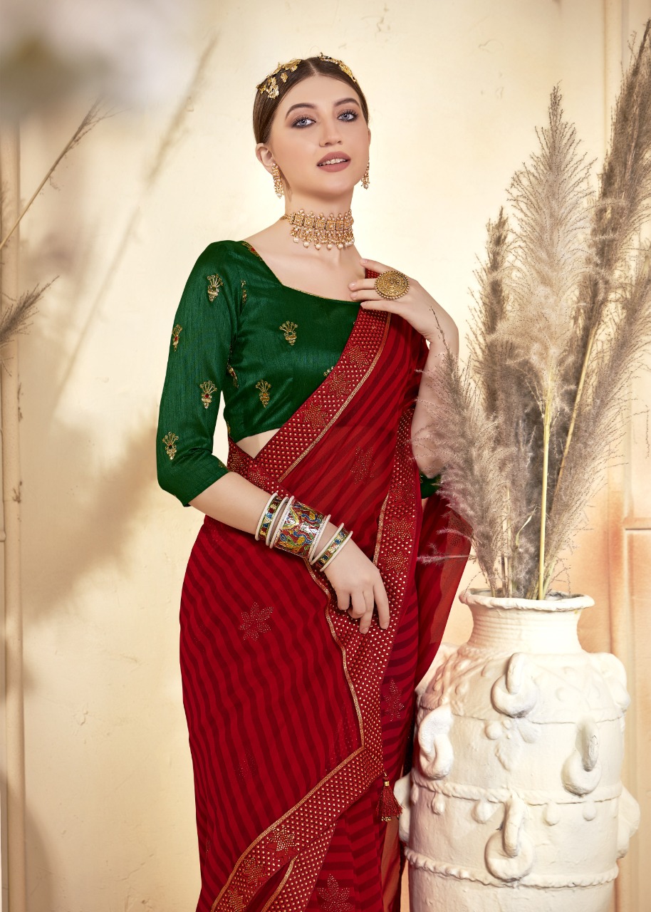 vallabhi print redfort georgette exclusive print saree catalog