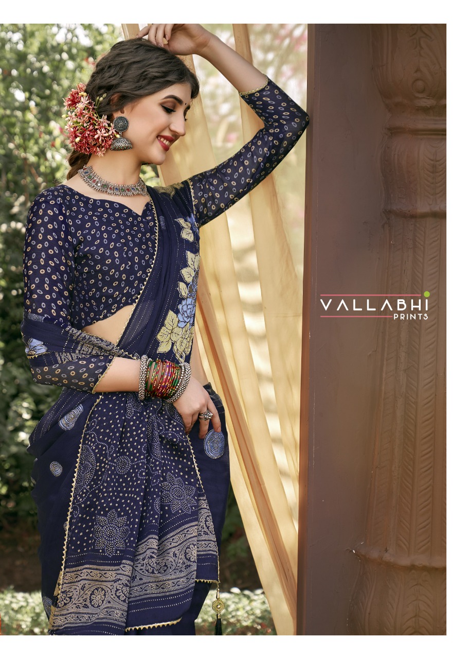 vallabhi print samundar chiffon astonishing saree catalog