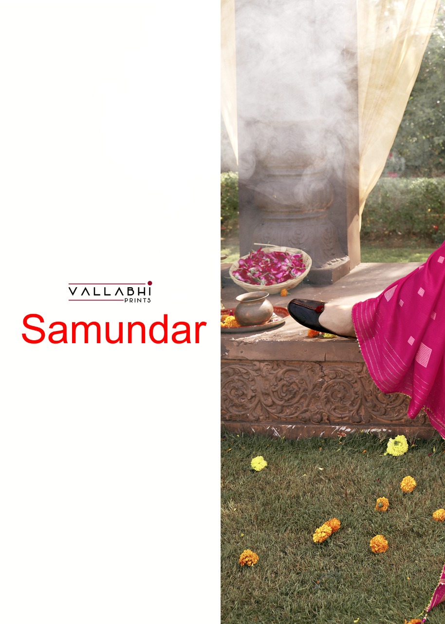 vallabhi print samundar chiffon astonishing saree catalog