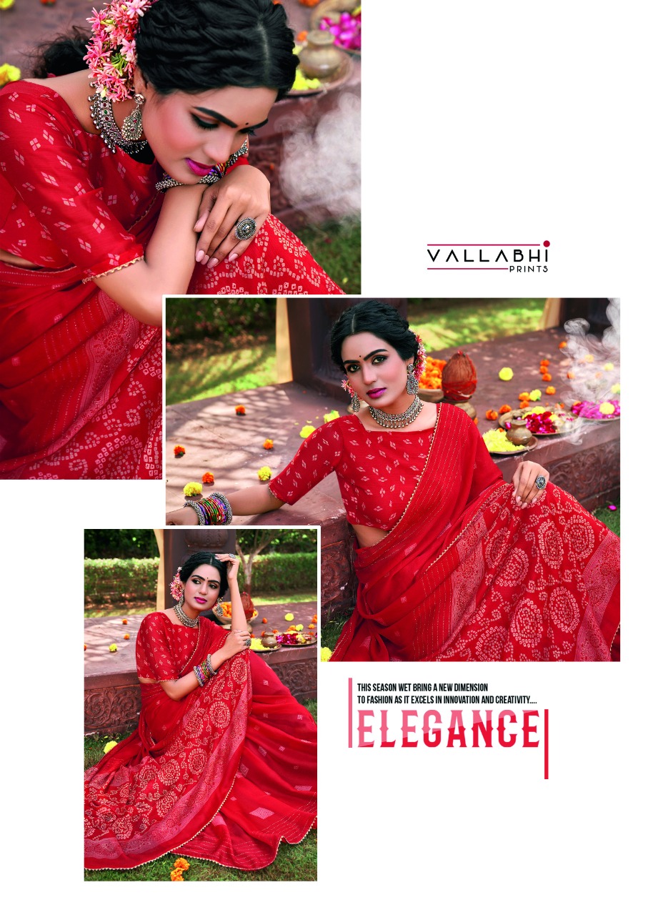 vallabhi print samundar chiffon astonishing saree catalog