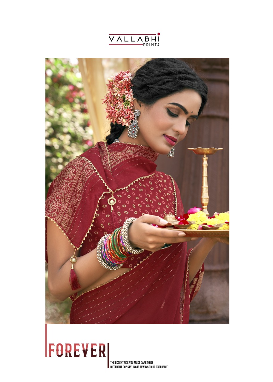 vallabhi print samundar chiffon astonishing saree catalog