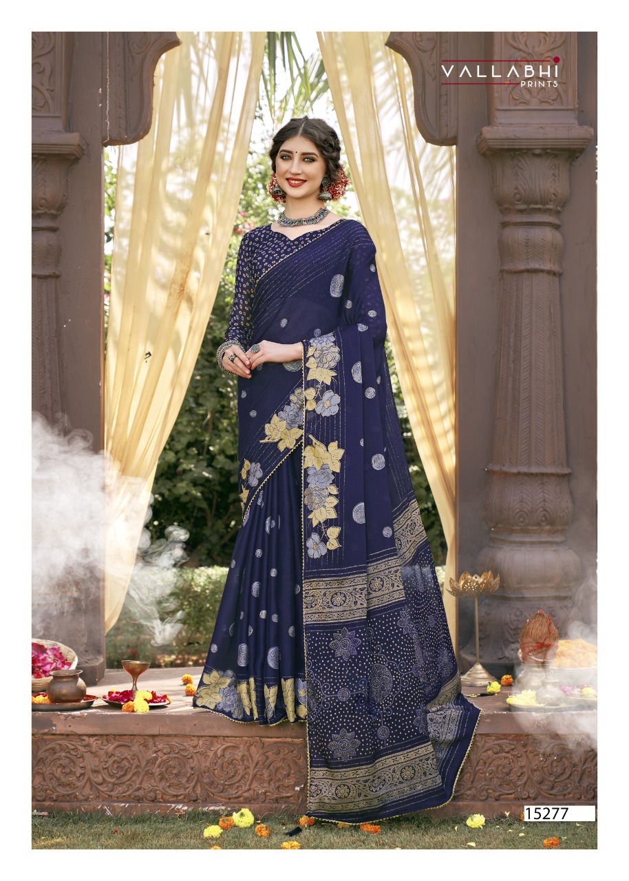 vallabhi print samundar chiffon astonishing saree catalog