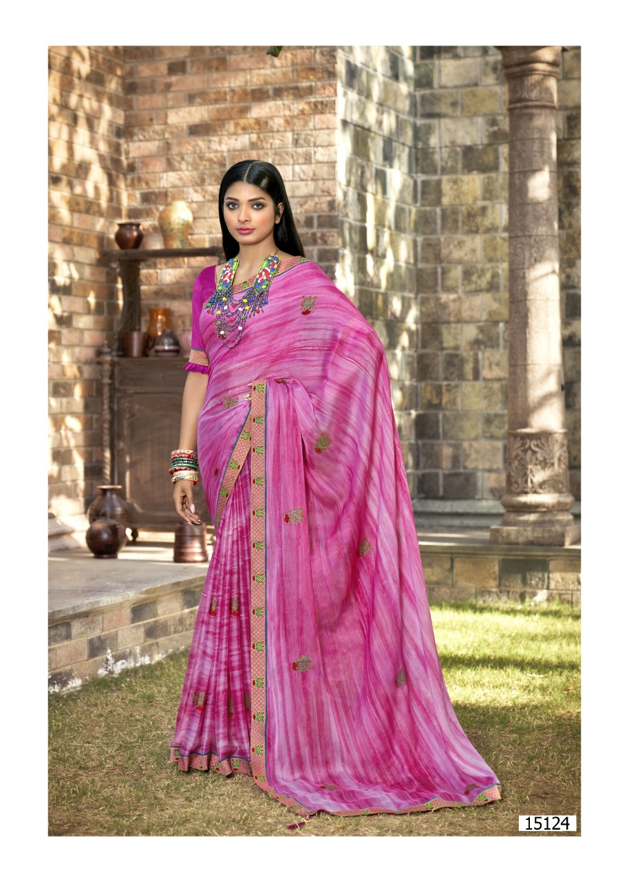 vallabhi print seeza georgette regal look saree catalog