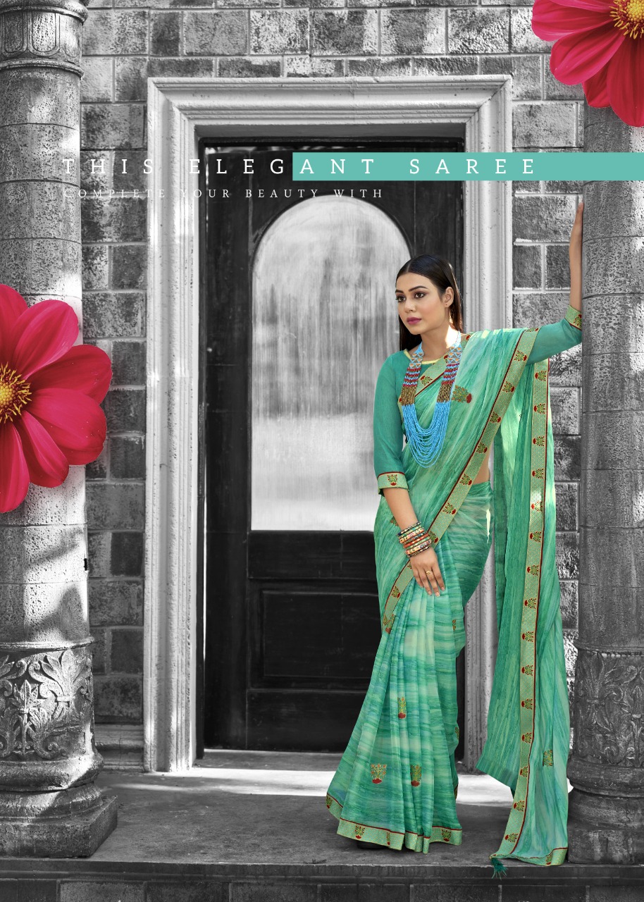 vallabhi print seeza georgette regal look saree catalog