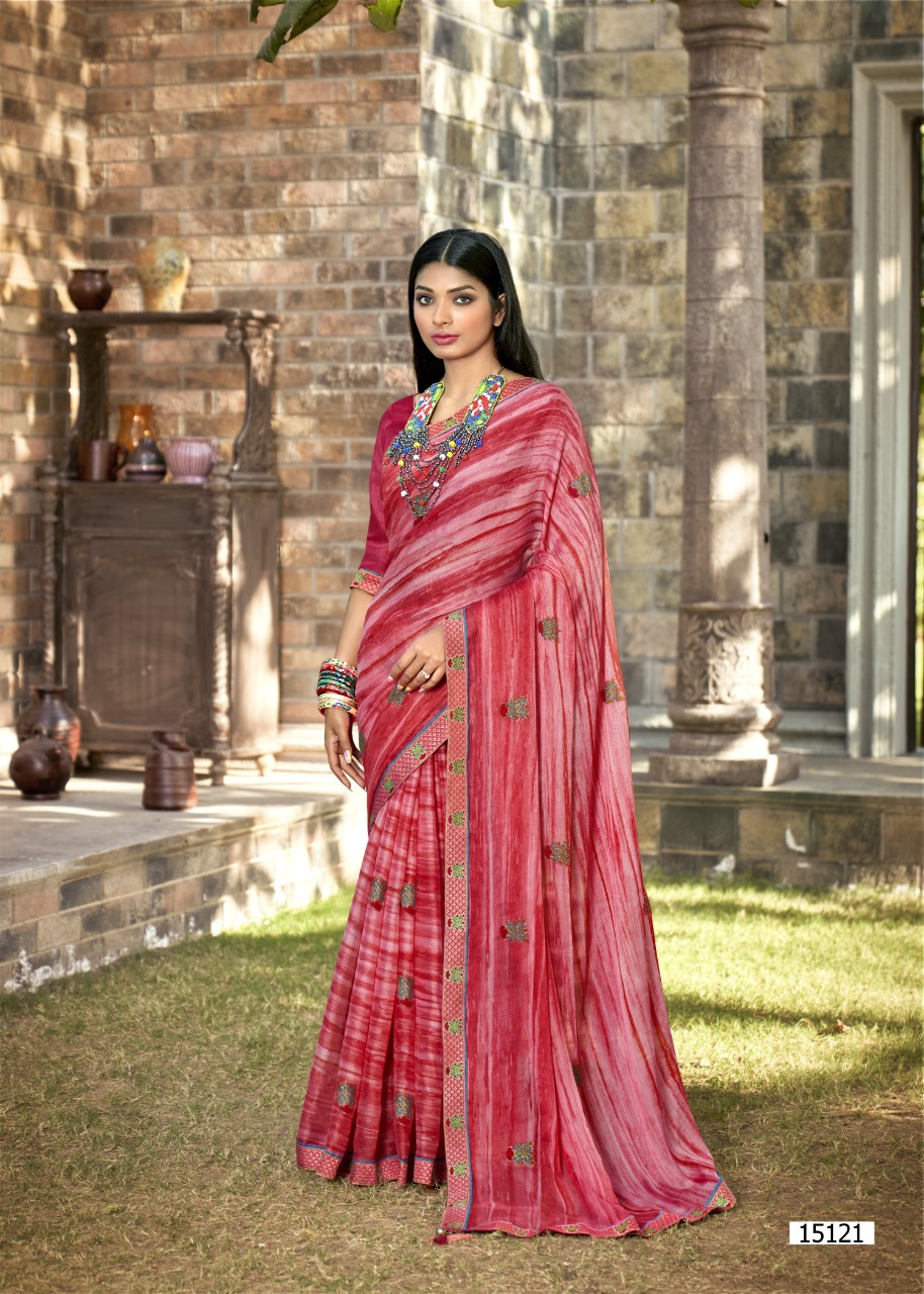 vallabhi print seeza georgette regal look saree catalog