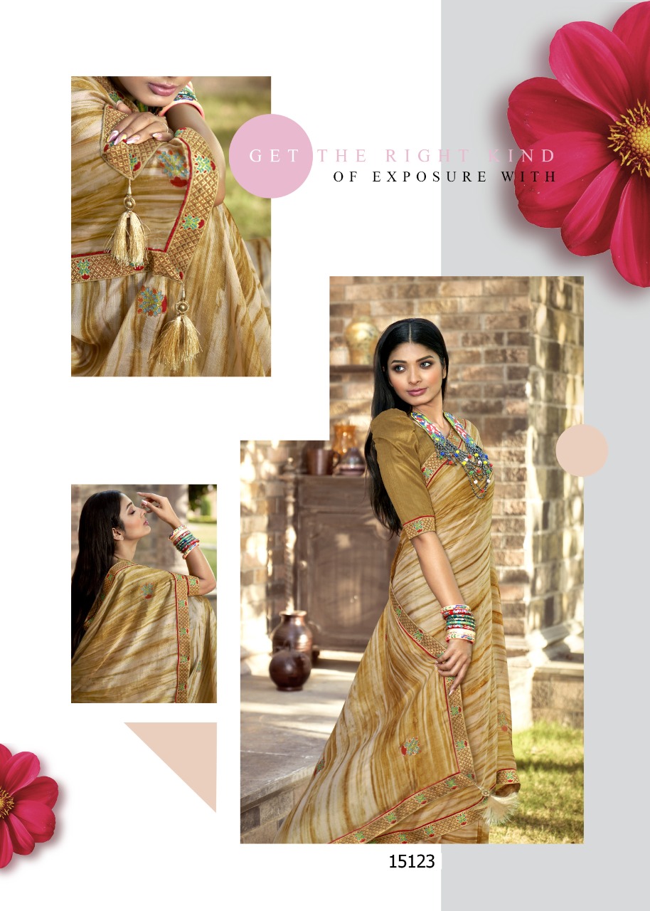 vallabhi print seeza georgette regal look saree catalog