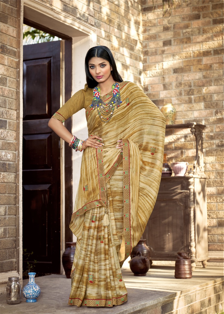 vallabhi print seeza georgette regal look saree catalog