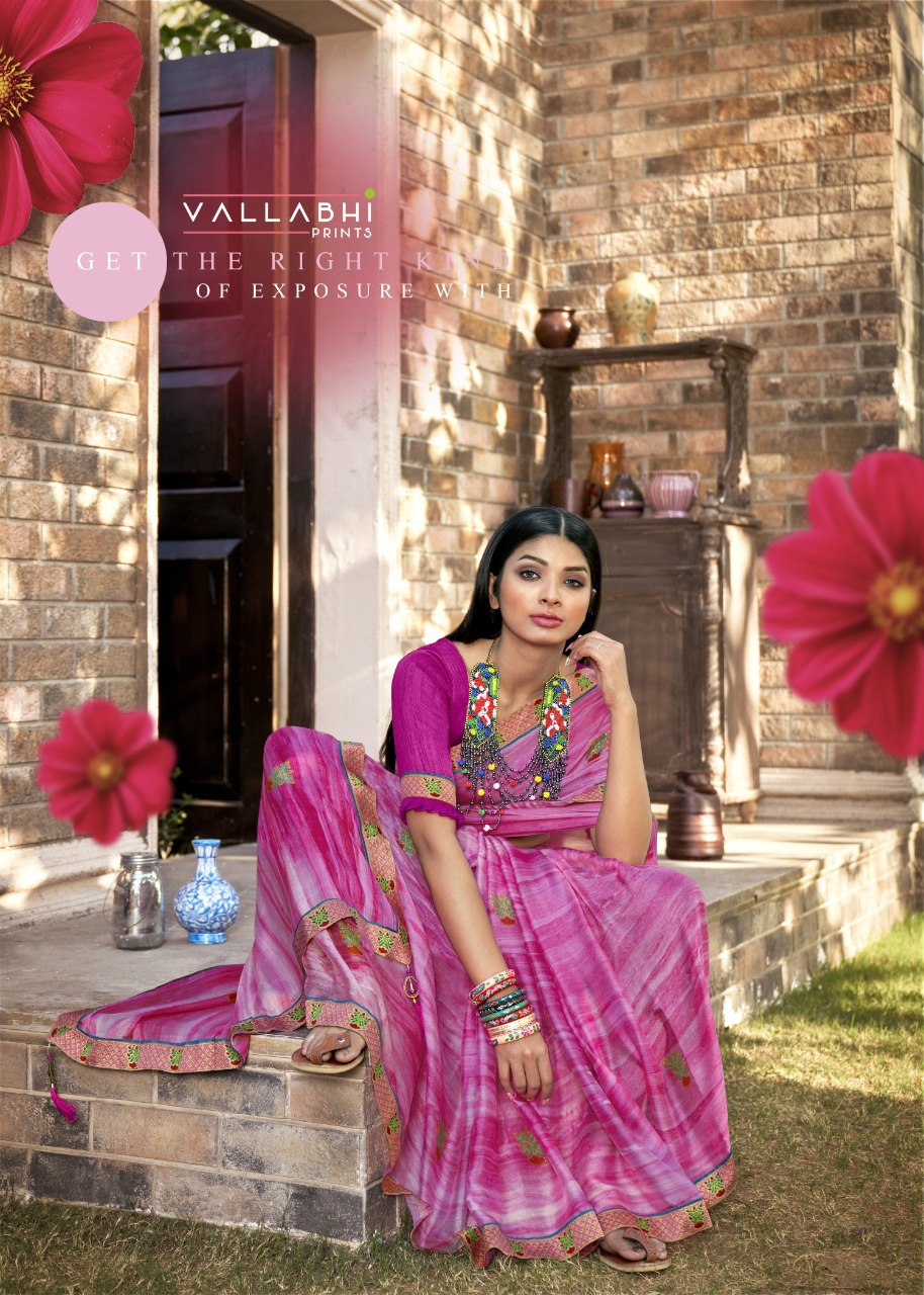 vallabhi print seeza georgette regal look saree catalog