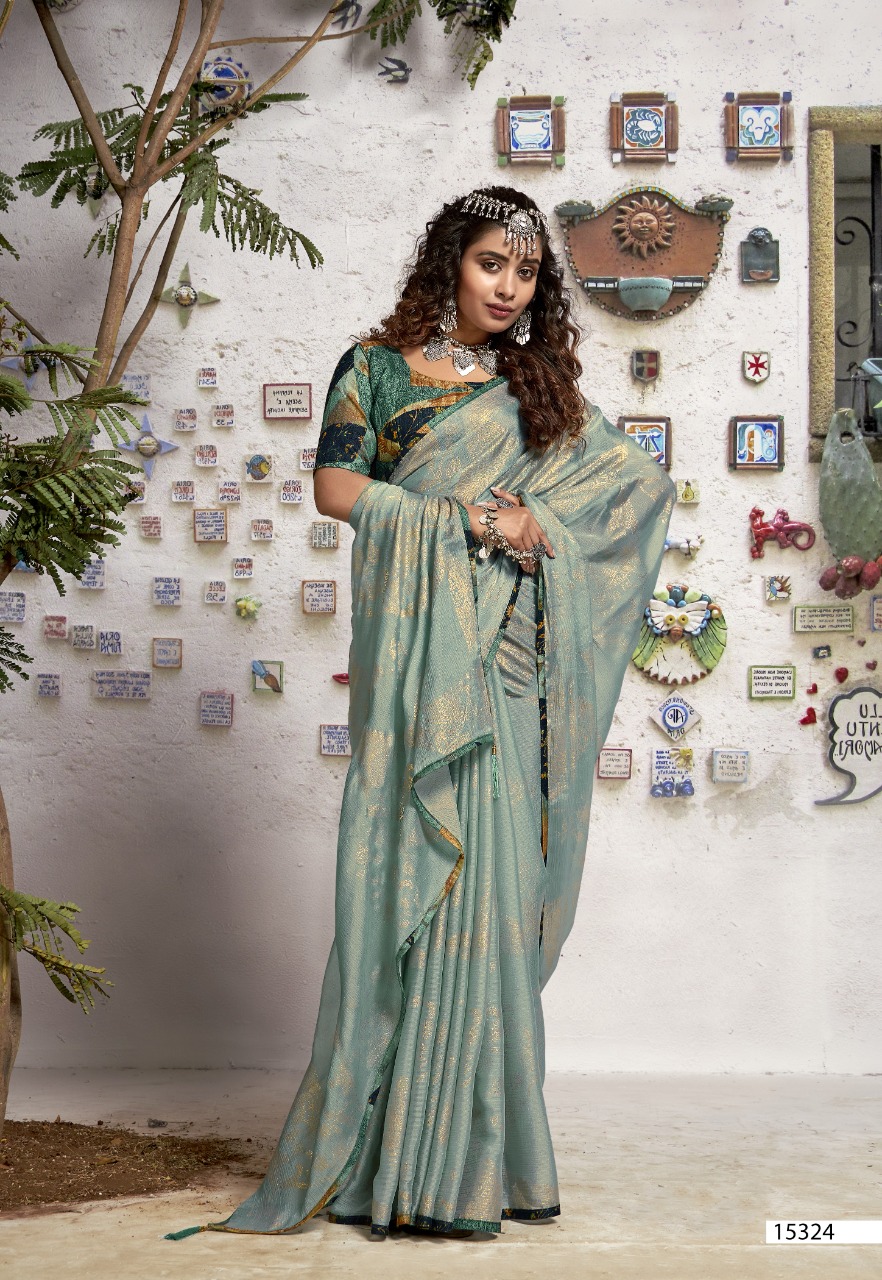 vallabhi print shanaya chinnon chiffon astonishing print saree catalog