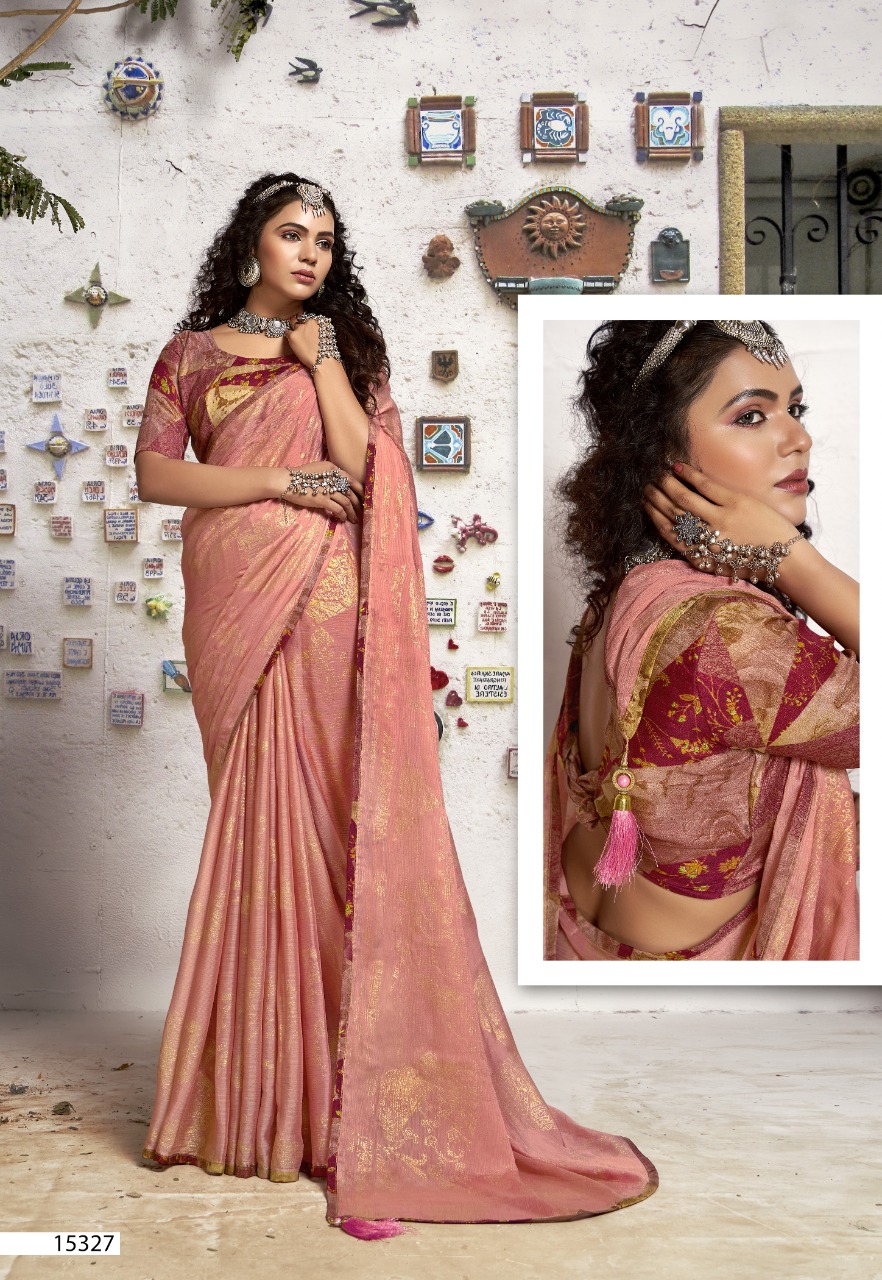 vallabhi print shanaya chinnon chiffon astonishing print saree catalog