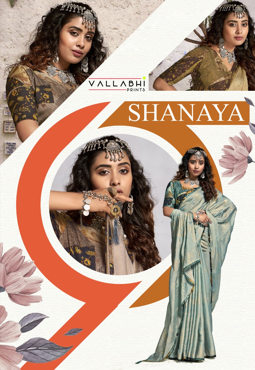 vallabhi print shanaya chinnon chiffon astonishing print saree catalog