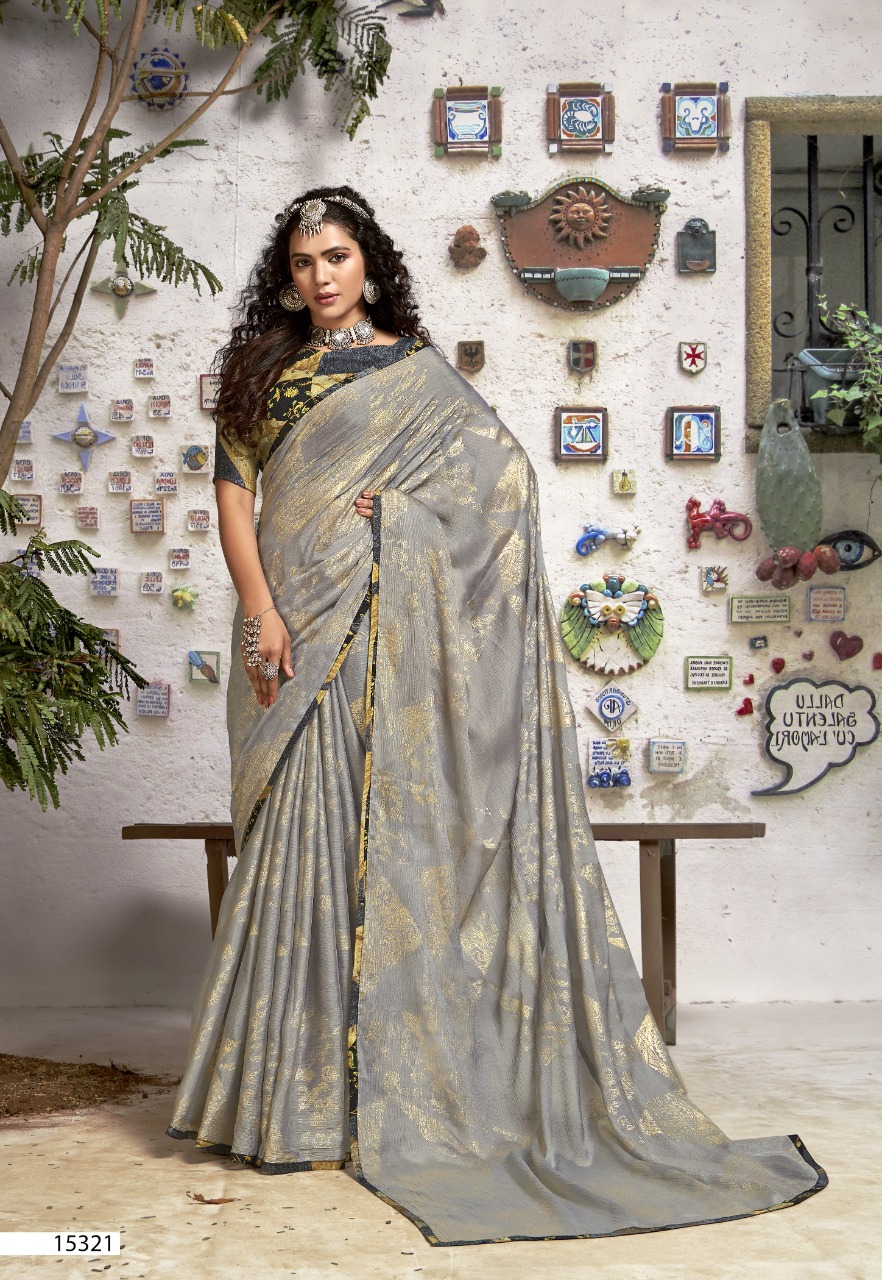 vallabhi print shanaya chinnon chiffon astonishing print saree catalog