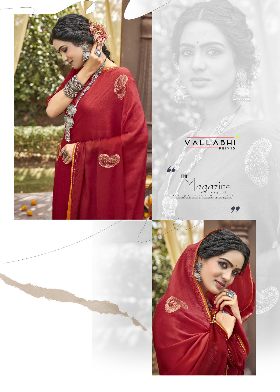 vallabhi print shobhita chiffon attractive look saree catalog