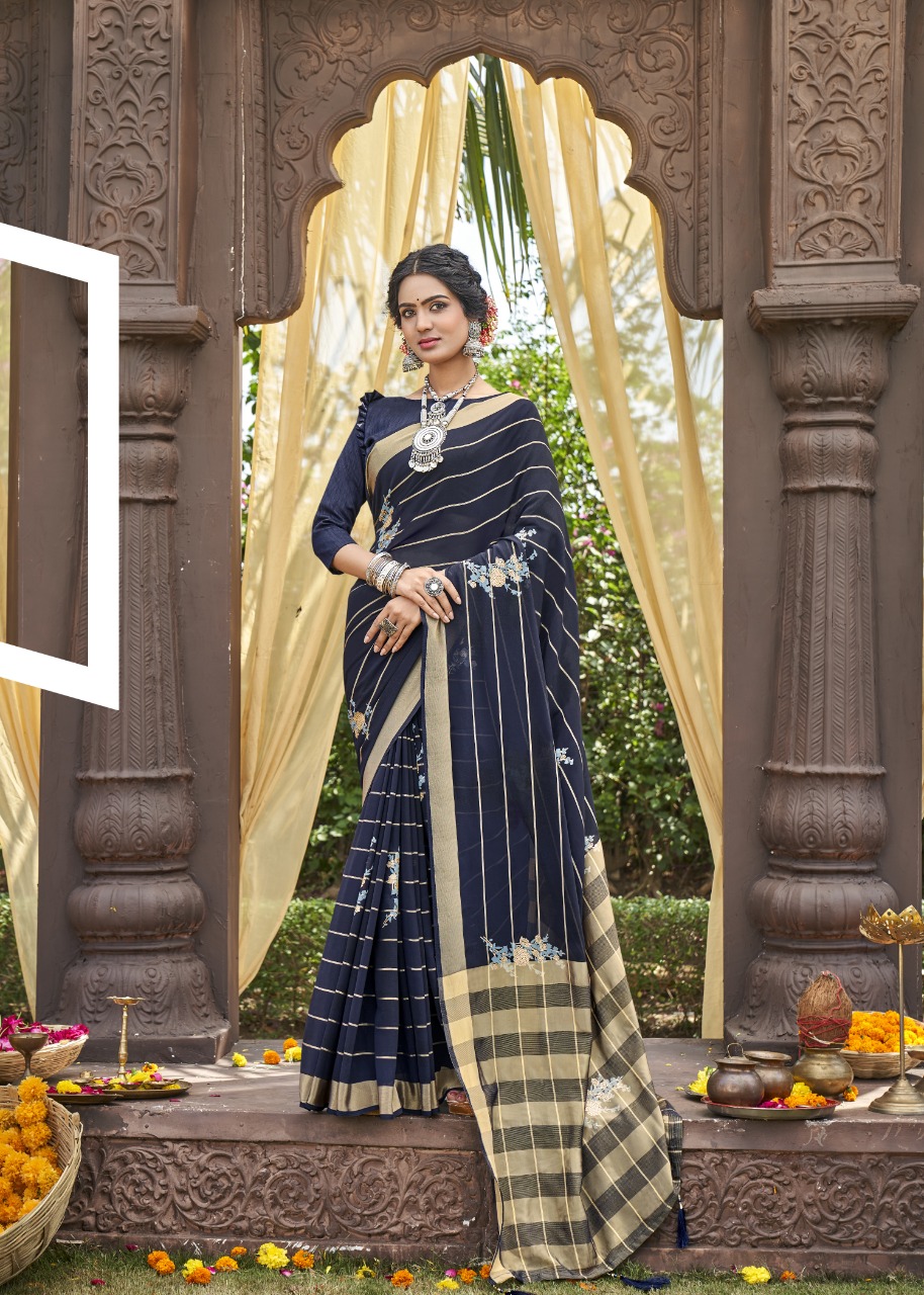 Vallabhi print soulful weightless regal look saree catalog