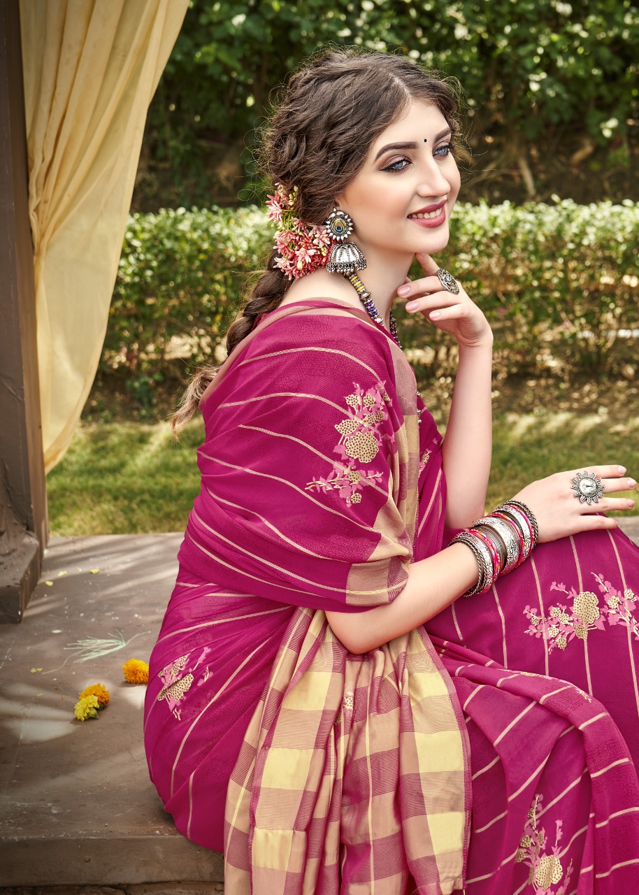 Vallabhi print soulful weightless regal look saree catalog