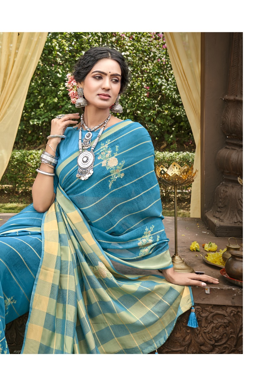 Vallabhi print soulful weightless regal look saree catalog