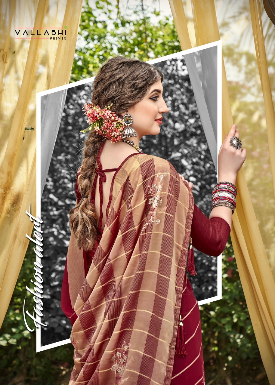 Vallabhi print soulful weightless regal look saree catalog