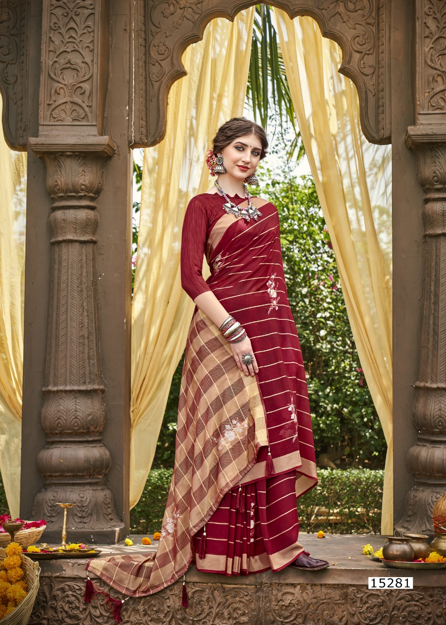 Vallabhi print soulful weightless regal look saree catalog