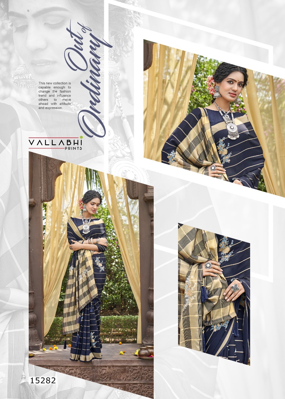 Vallabhi print soulful weightless regal look saree catalog