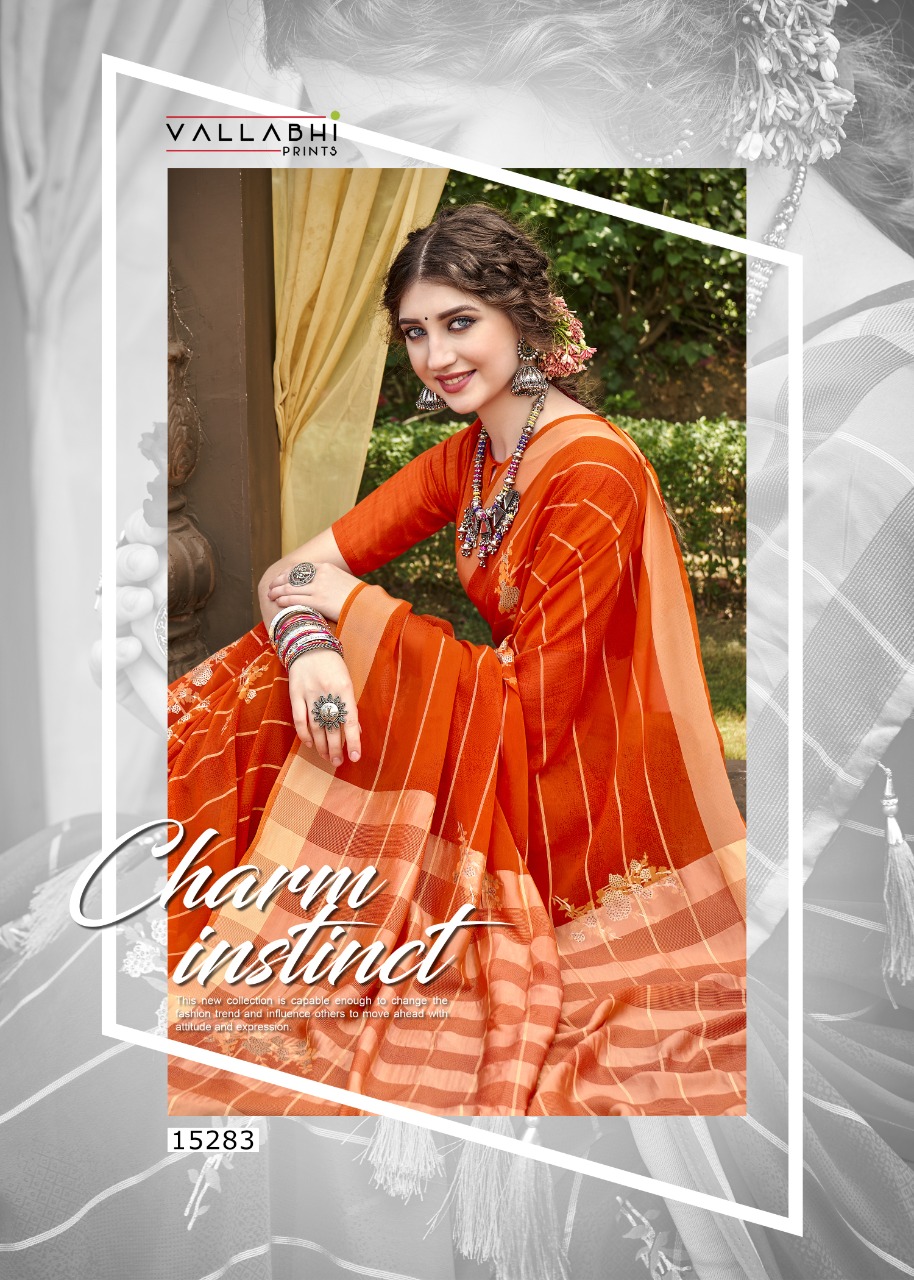 Vallabhi print soulful weightless regal look saree catalog