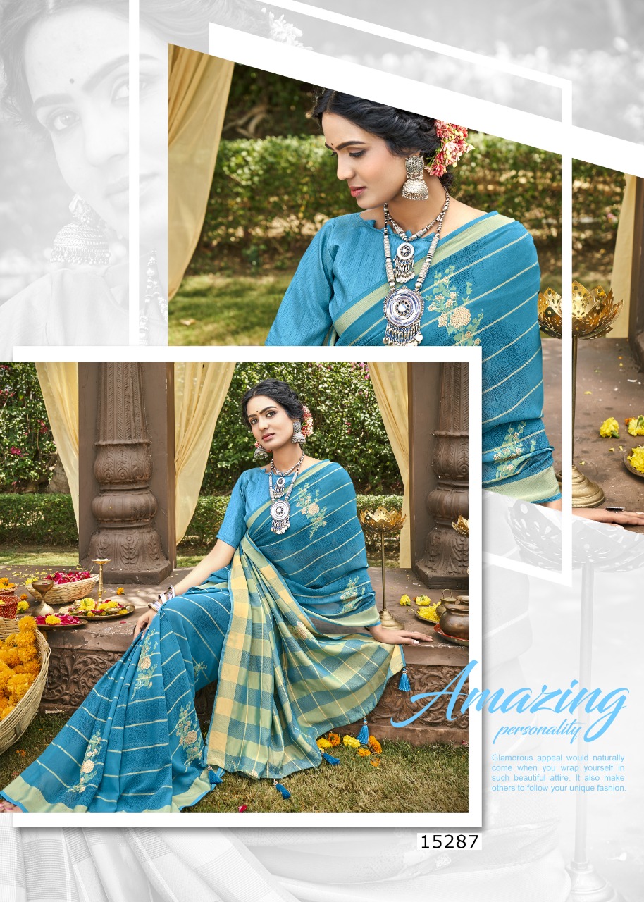 Vallabhi print soulful weightless regal look saree catalog