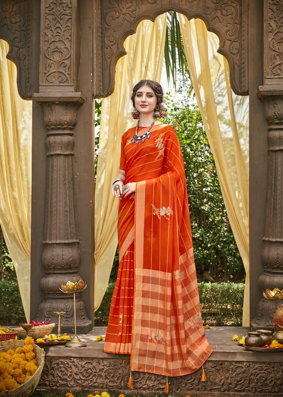 Vallabhi print soulful weightless regal look saree catalog