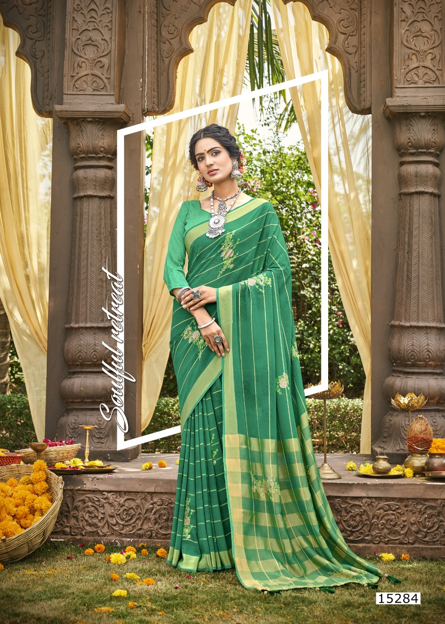 Vallabhi print soulful weightless regal look saree catalog