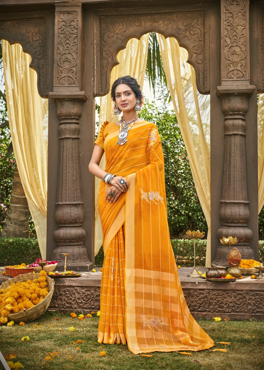 Vallabhi print soulful weightless regal look saree catalog