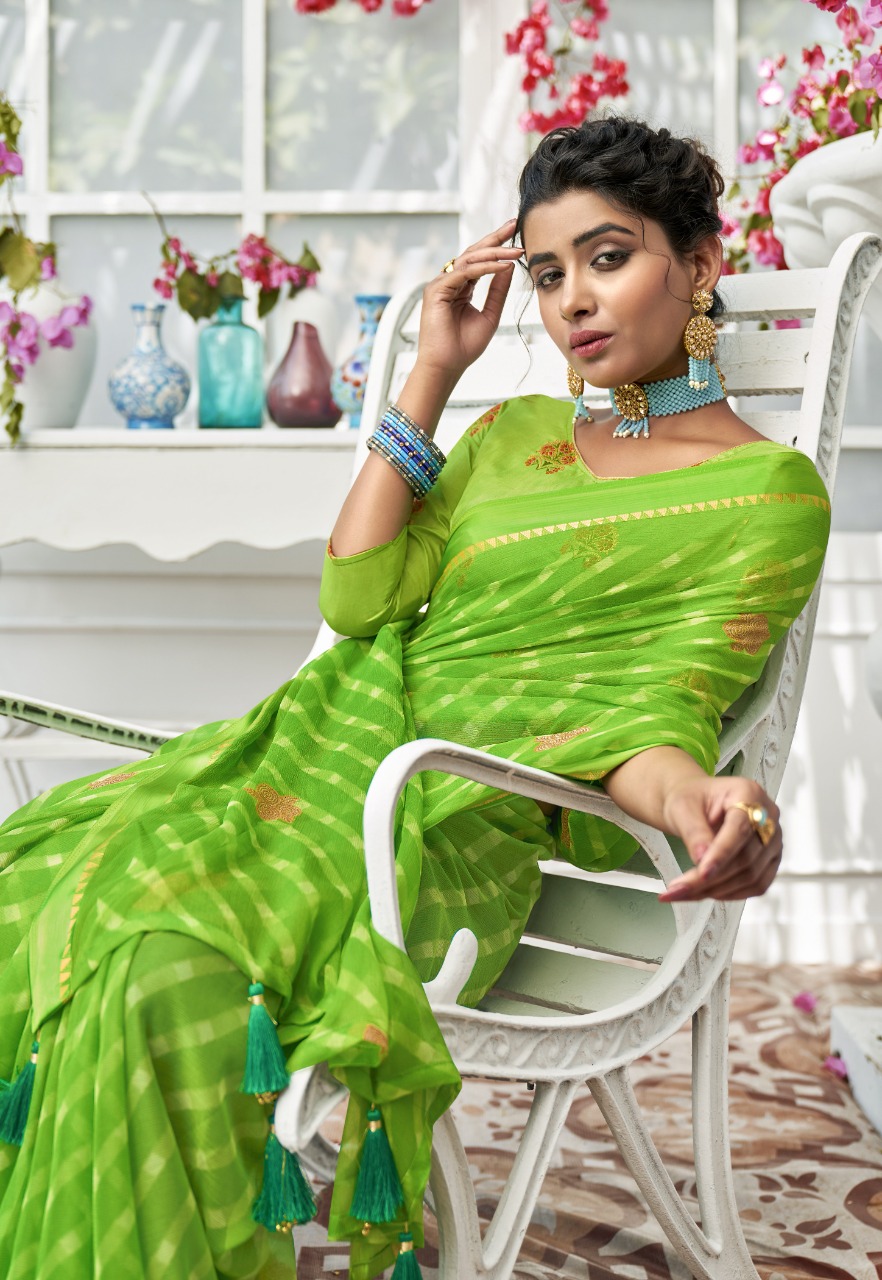 vallabhi print srish chiffon elegant print saree catalog