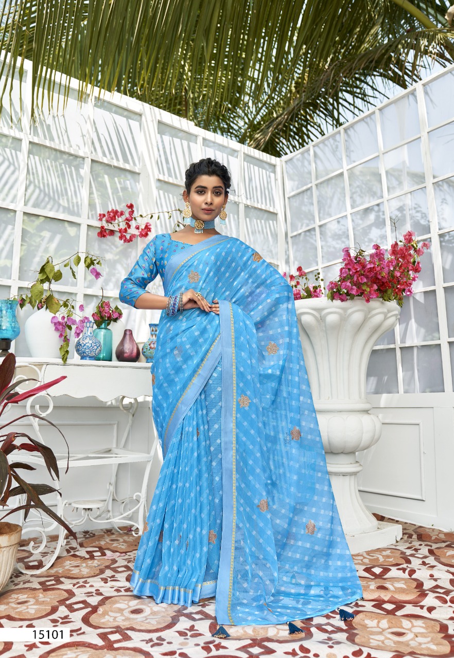 vallabhi print srish chiffon elegant print saree catalog