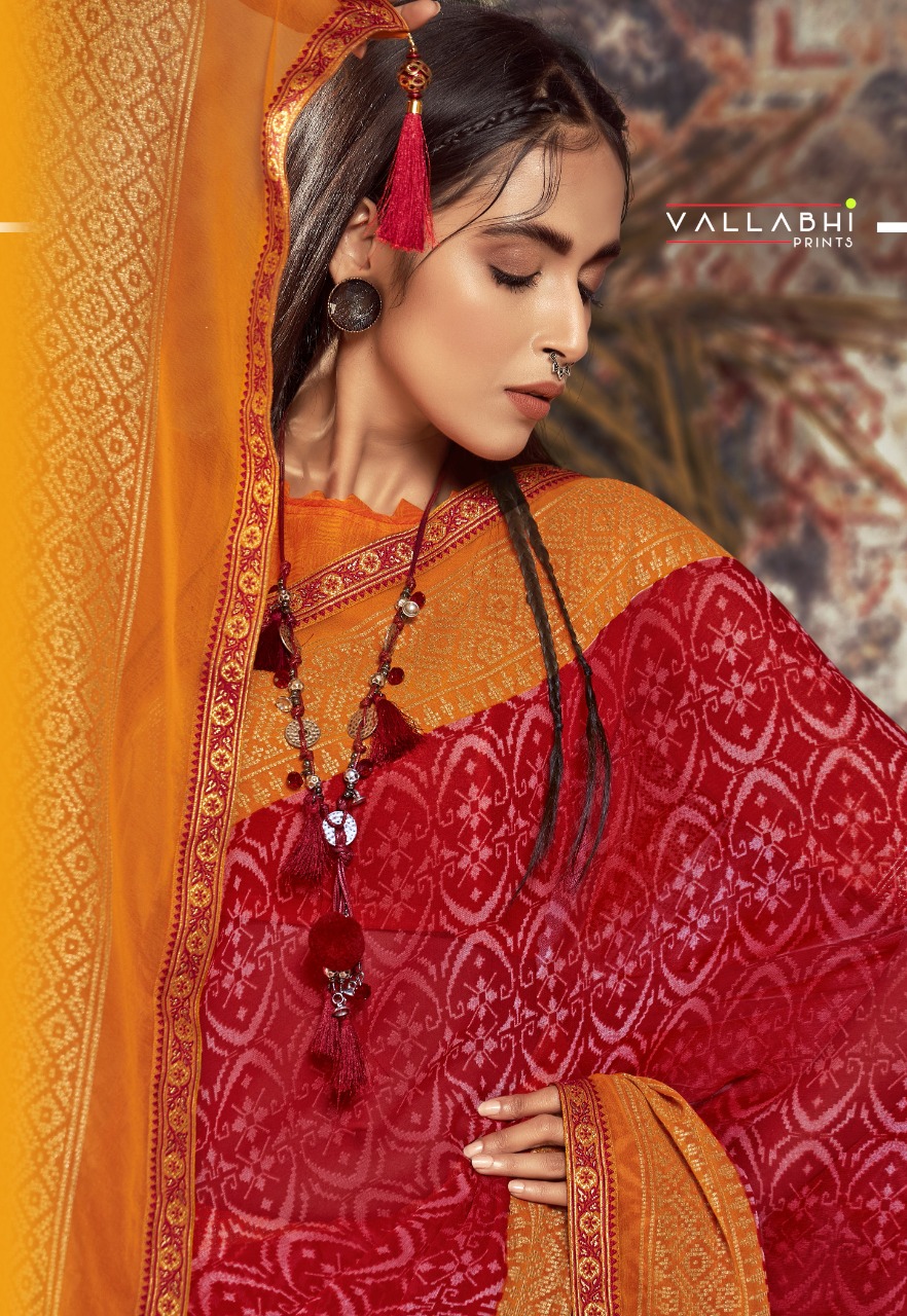 vallabhi print srivalli georgette exclusive print saree catalog