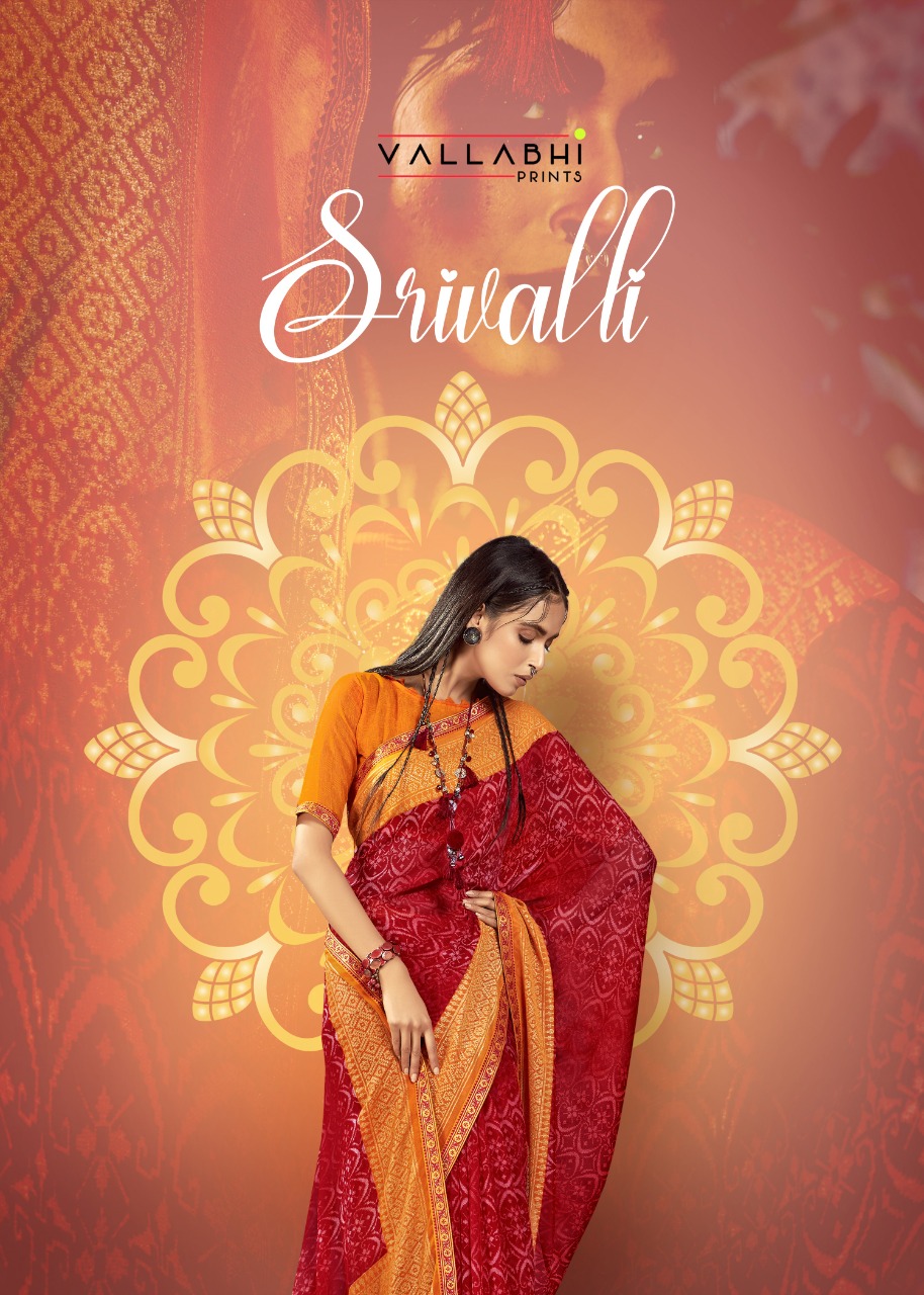 vallabhi print srivalli georgette exclusive print saree catalog