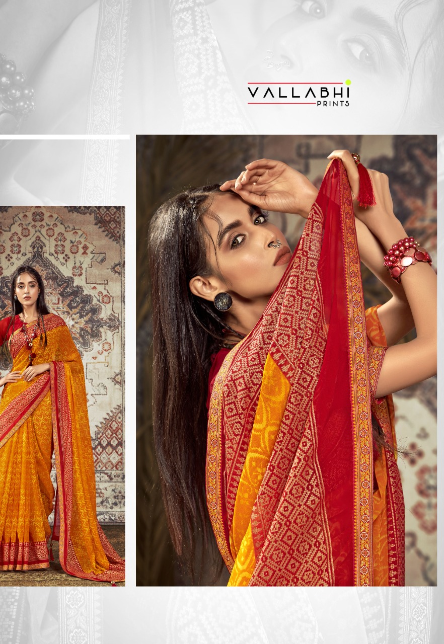 vallabhi print srivalli georgette exclusive print saree catalog