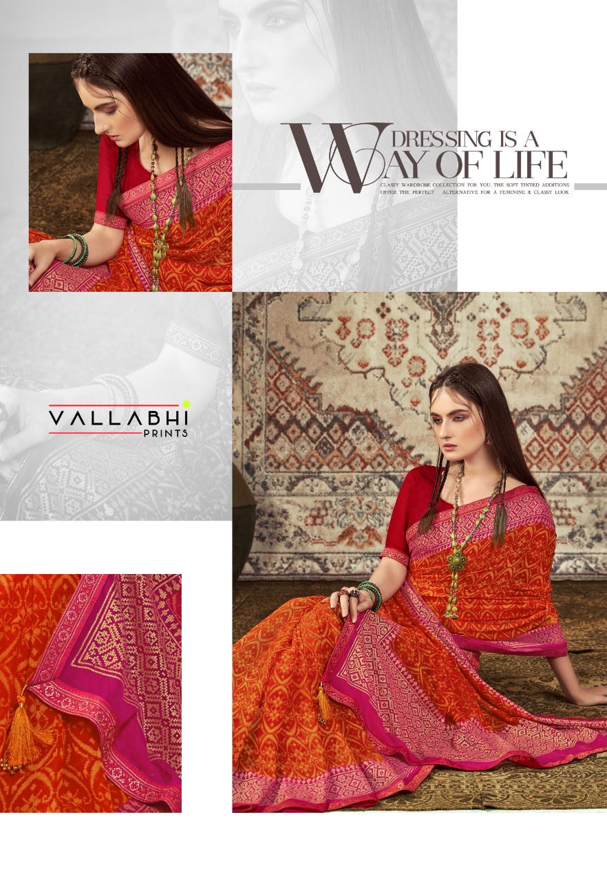 vallabhi print srivalli georgette exclusive print saree catalog