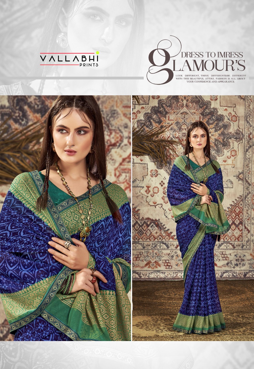 vallabhi print srivalli georgette exclusive print saree catalog