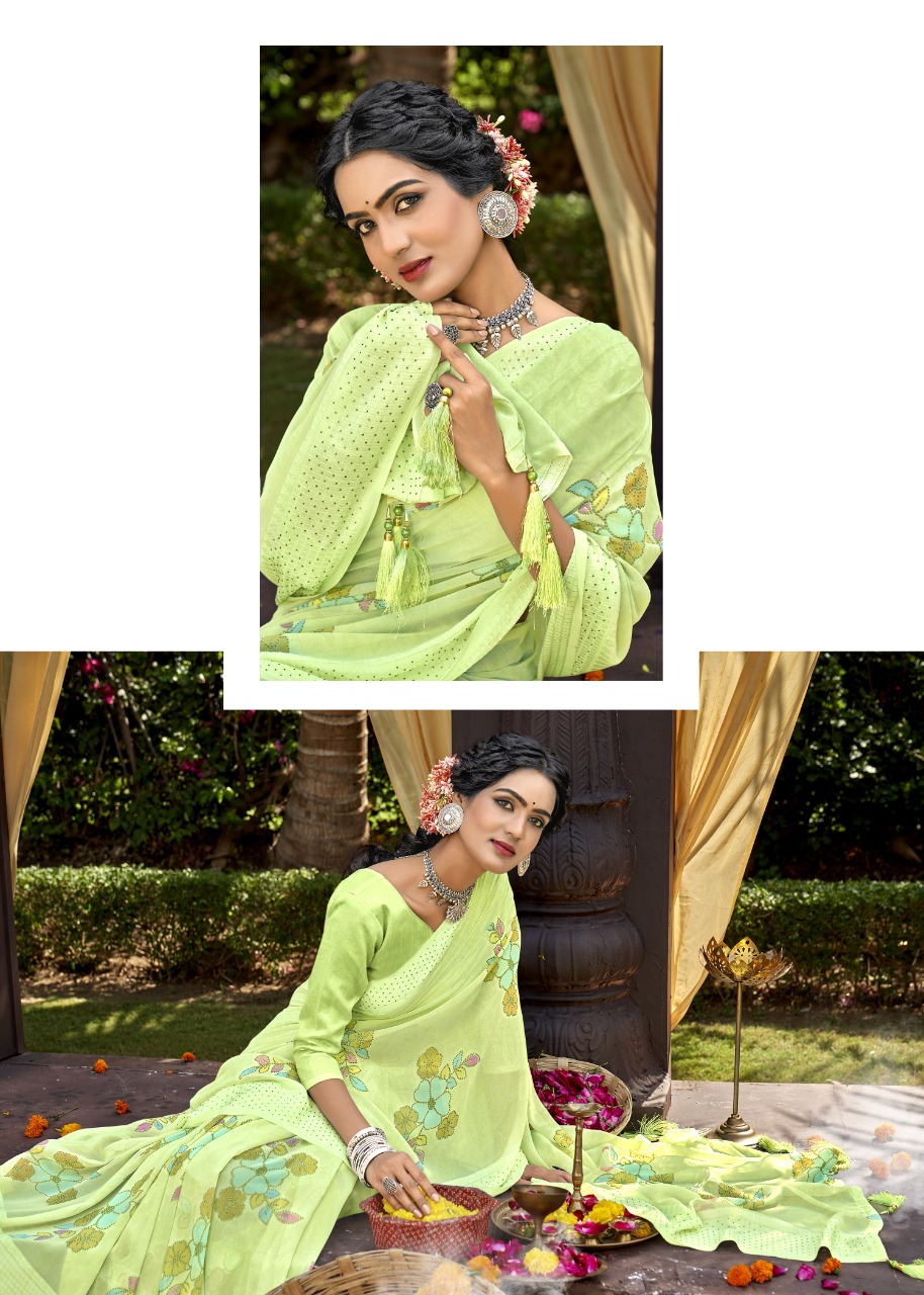 vallabhi print sunrise georgette decent look saree catalog