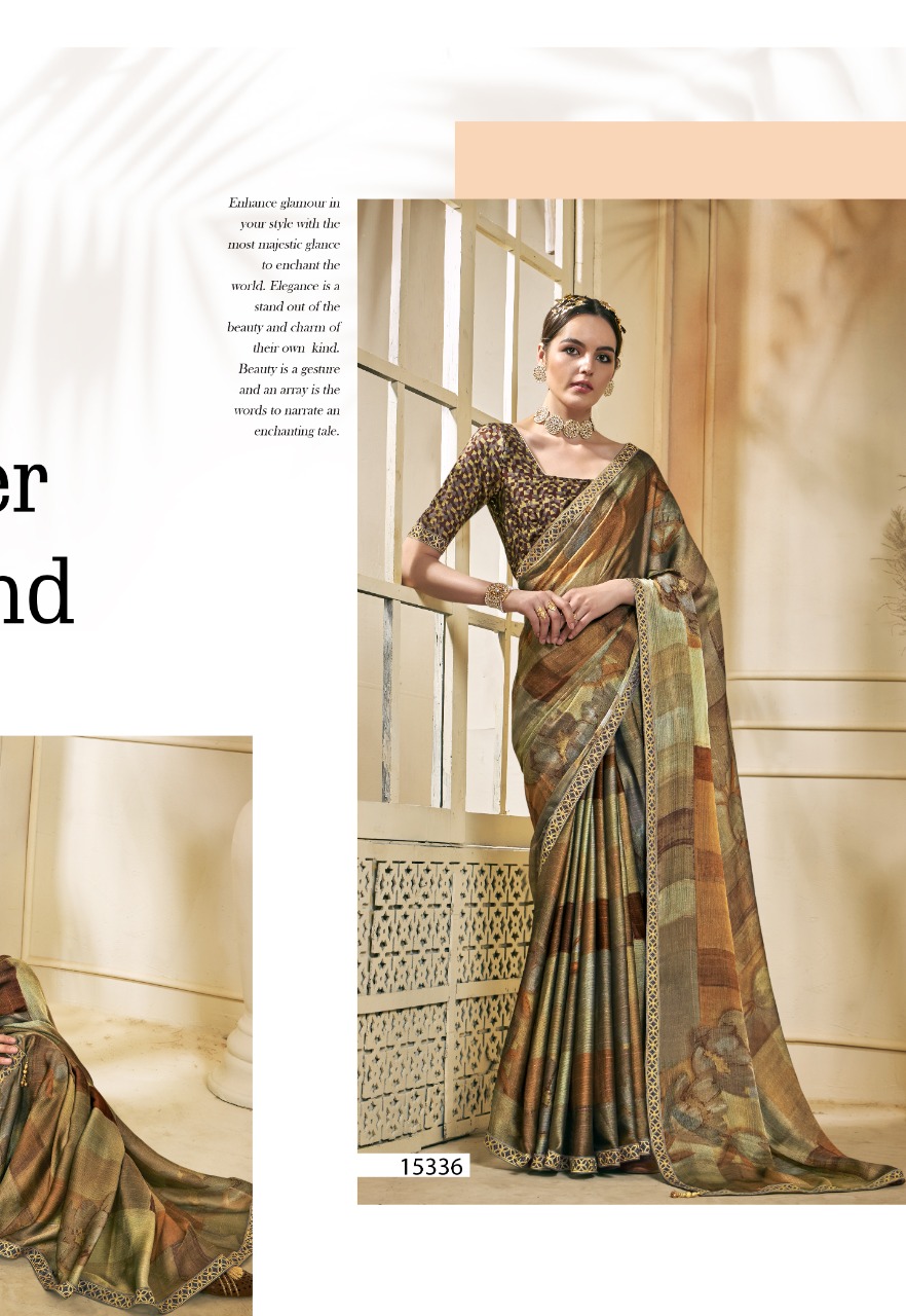 vallabhi print teetly moss chiffon astonishing print saree catalog