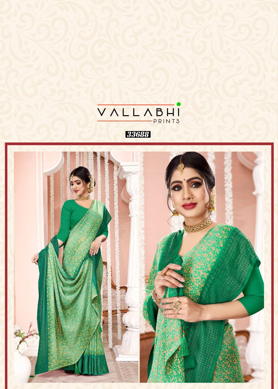 vallabhi print vyanjana georgette exclusive print saree catalog