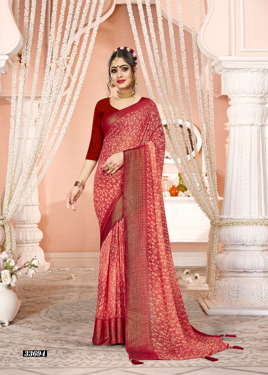 vallabhi print vyanjana georgette exclusive print saree catalog