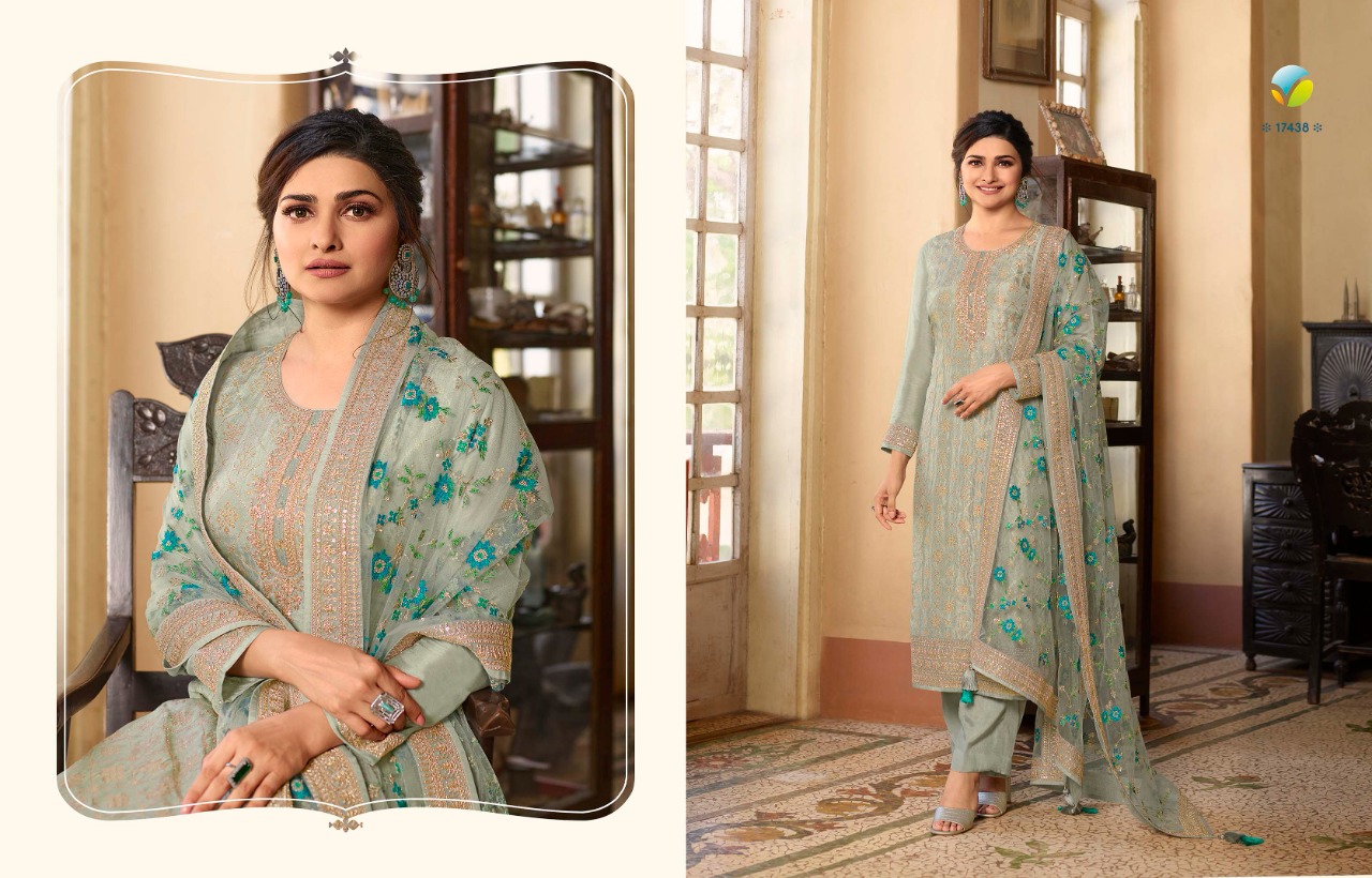 vinay fashion kaseesh aarzoo dola jaquard georgette regal look salwar suit catalog