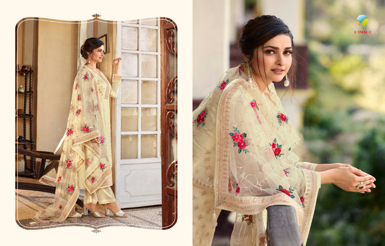 vinay fashion kaseesh aarzoo dola jaquard georgette regal look salwar suit catalog