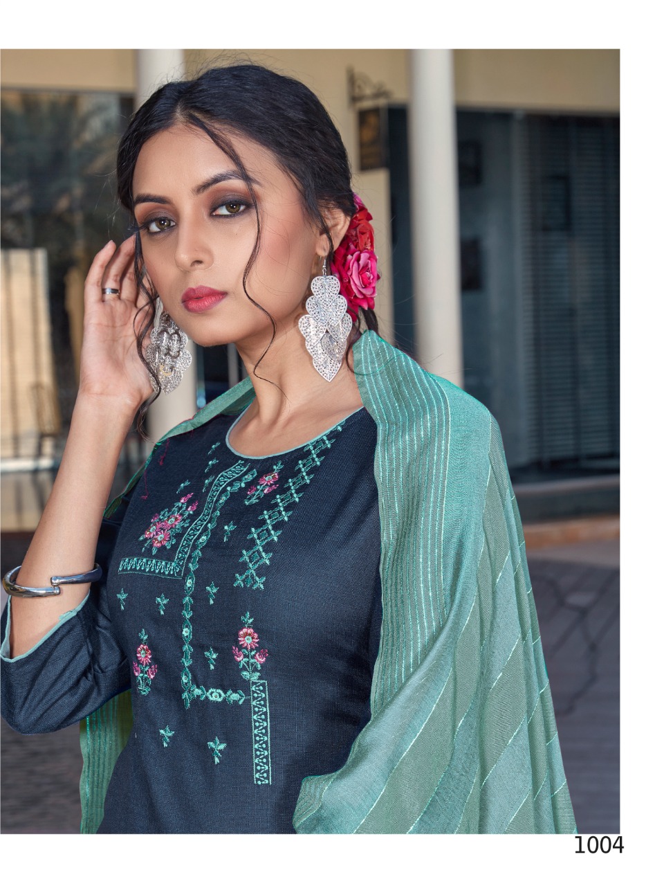 vitara fashion ultron  magic slub innovaive style top bottom with dupatta catalog