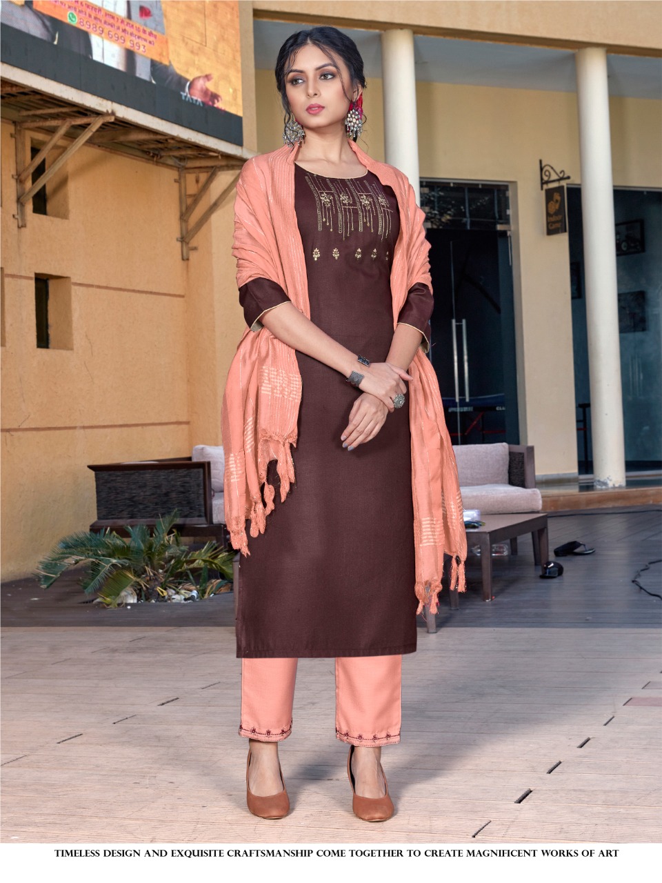 vitara fashion ultron  magic slub innovaive style top bottom with dupatta catalog