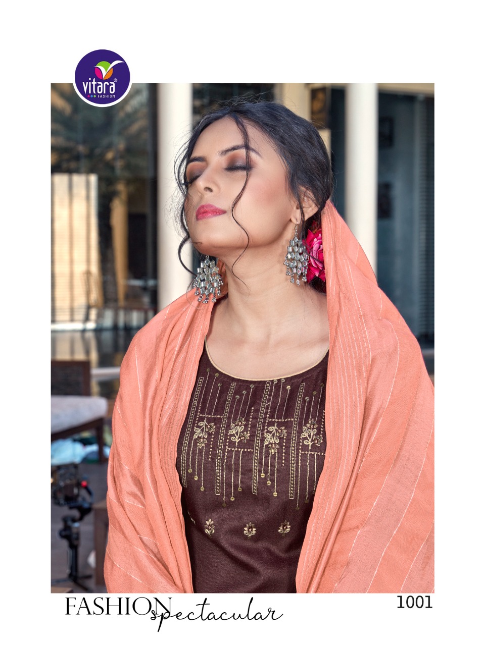 vitara fashion ultron  magic slub innovaive style top bottom with dupatta catalog