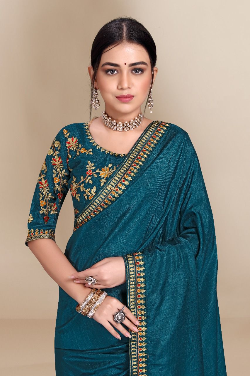 vivera international Antra 3 Sarees vichitra silk regal look saree catalog