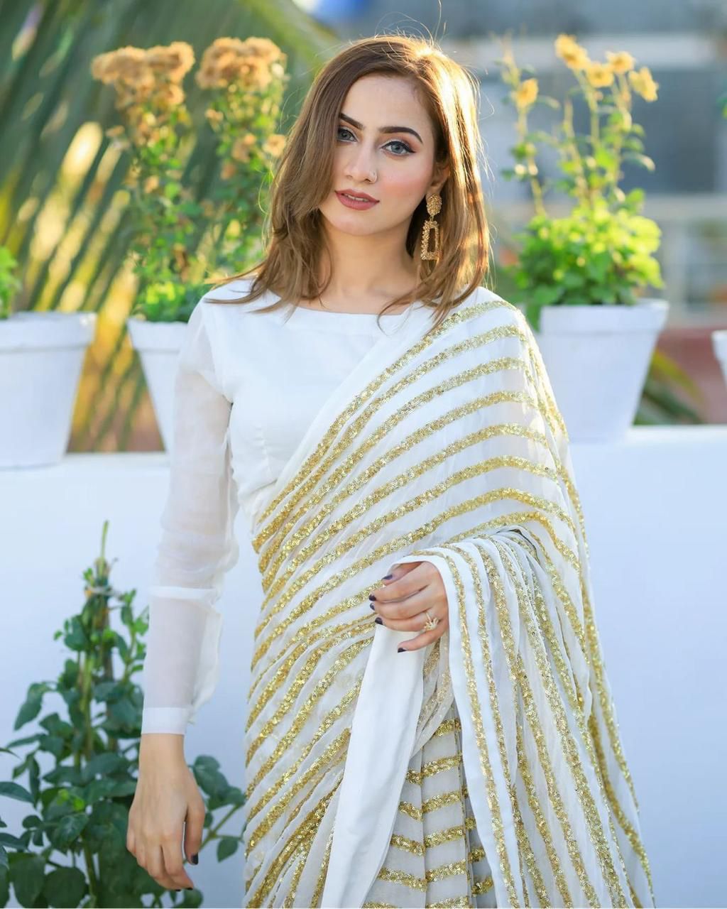 vivera international Mauni2 Sarees georgette decent look saree catalog