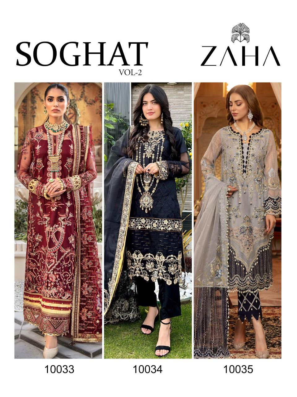 zaha soghat vol 2 georgeete catchy look salwar suit catalog