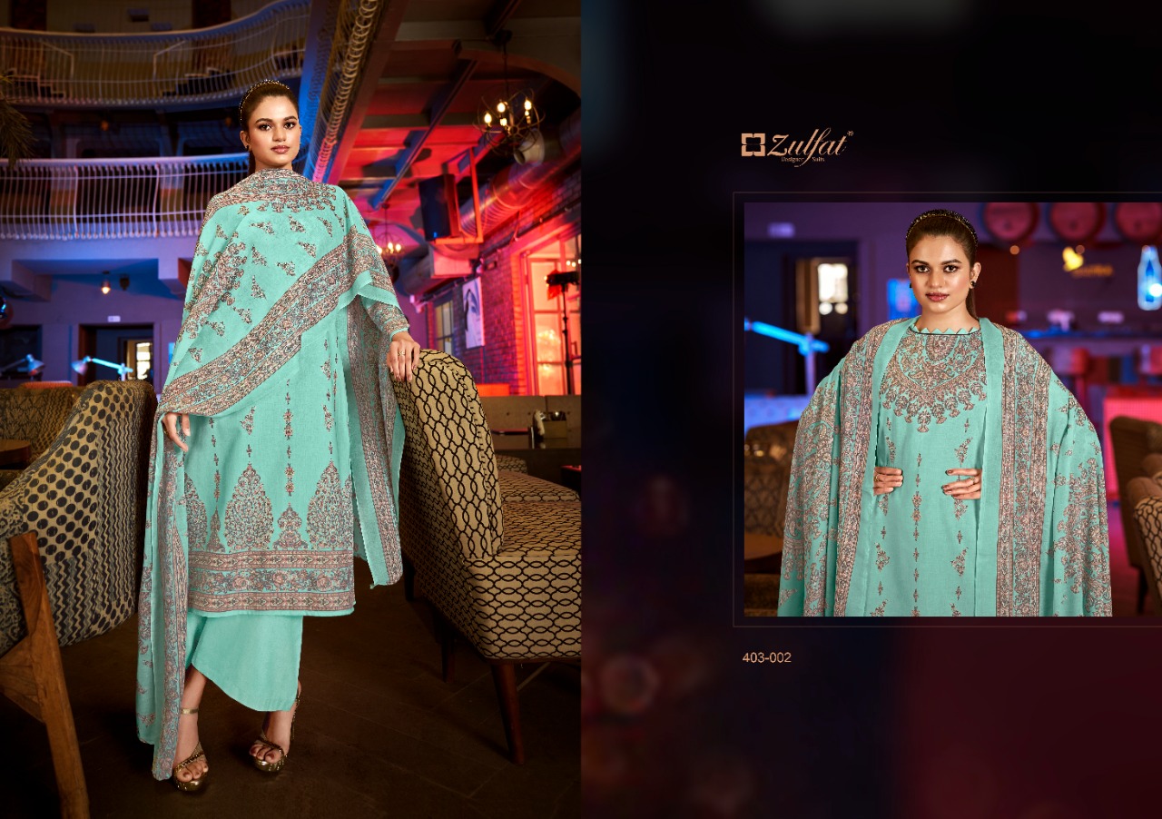 zulfat designer suit aline cotton elegant look salwar suit catalog